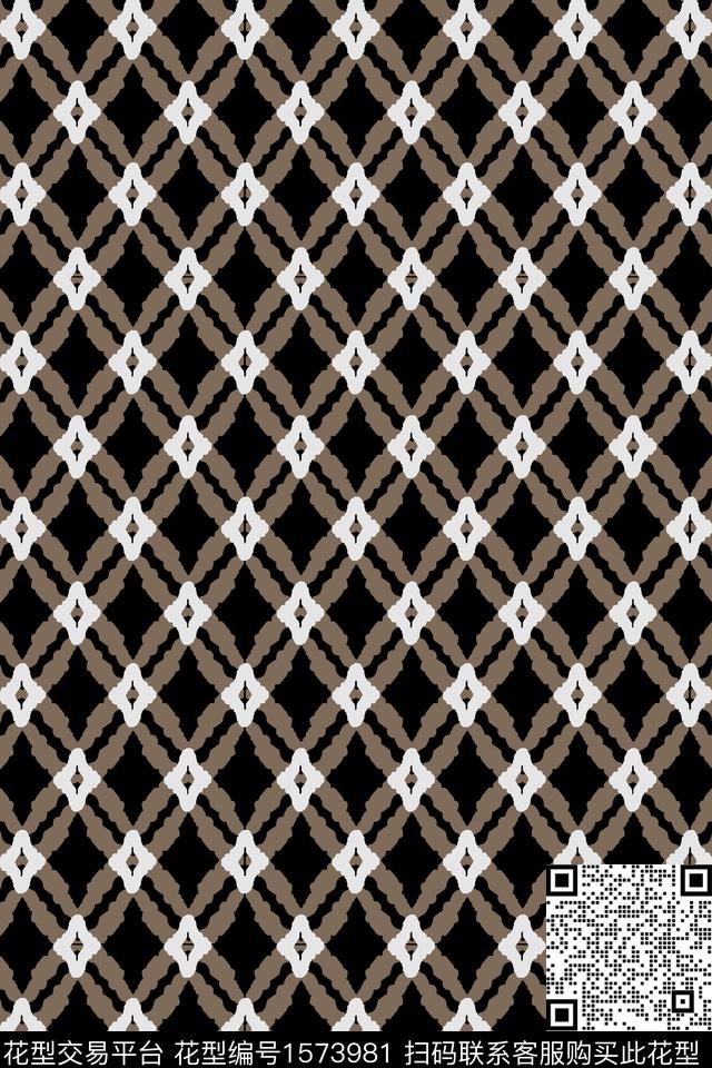 格子几何传统印花华亿平台下载（图片编号: 1573981） - 瓦栏（Walan）