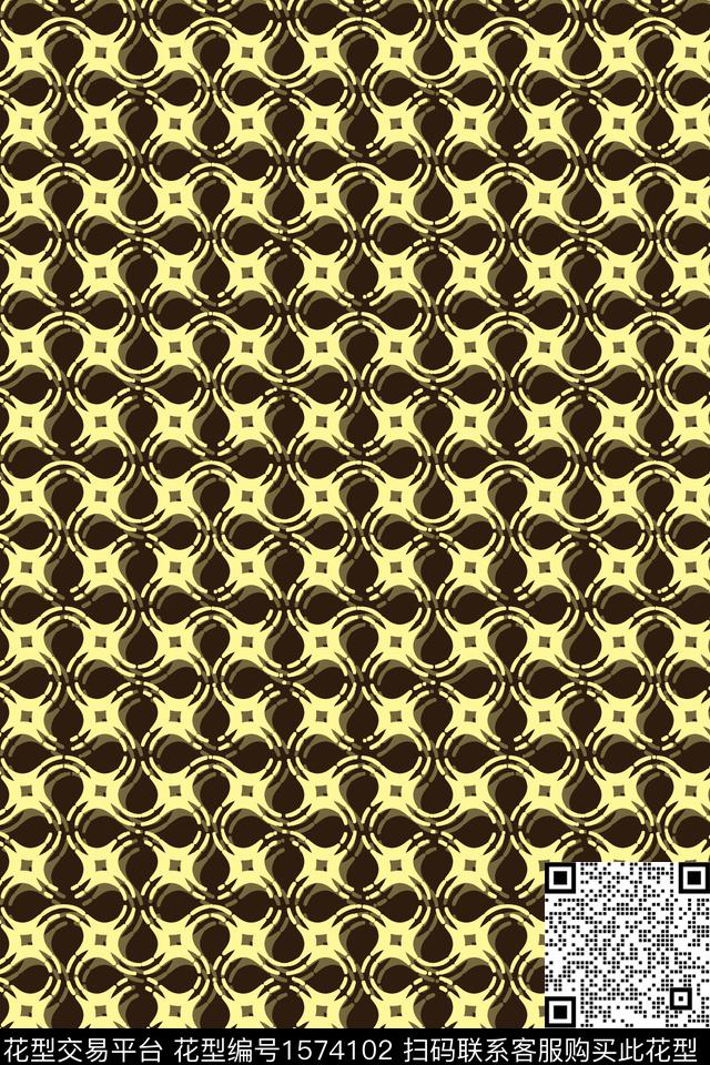 几何休闲纹样传统印花华亿平台下载（图片编号: 1574102） - 瓦栏（Walan）