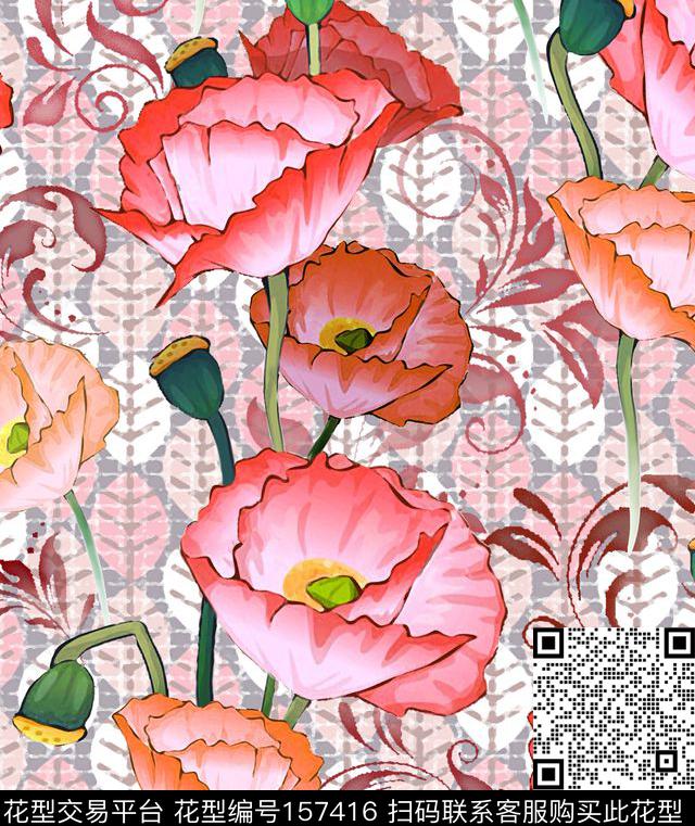 传统印花华亿平台下载（图片编号: 157416） - 瓦栏（Walan）