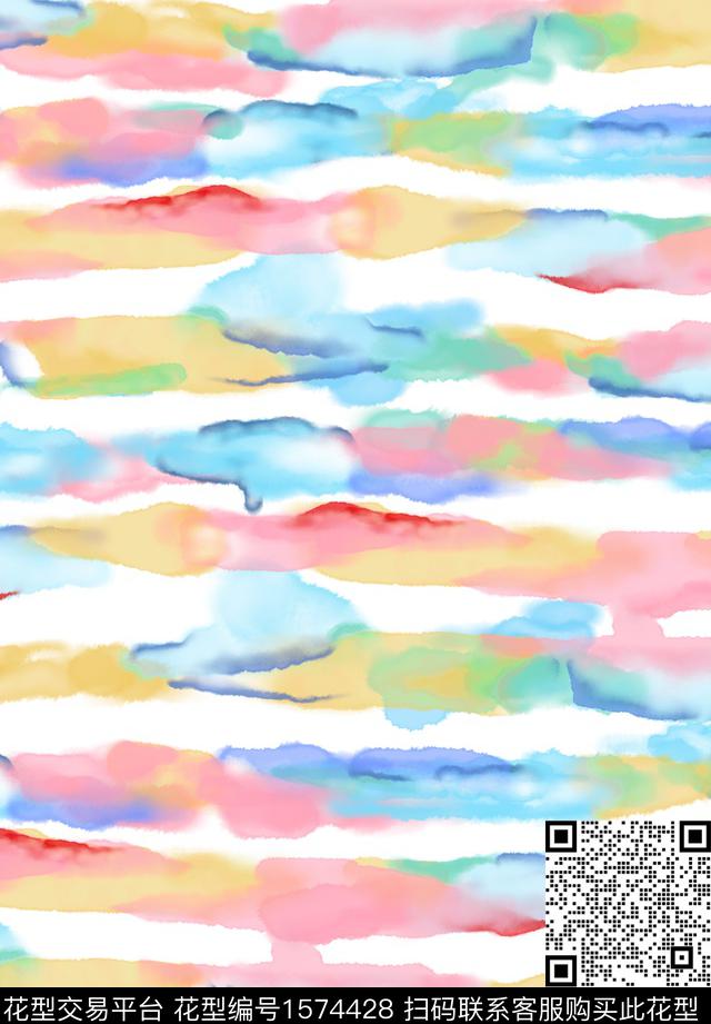 水彩手绘数码印花华亿平台下载（图片编号: 1574428） - 瓦栏（Walan）