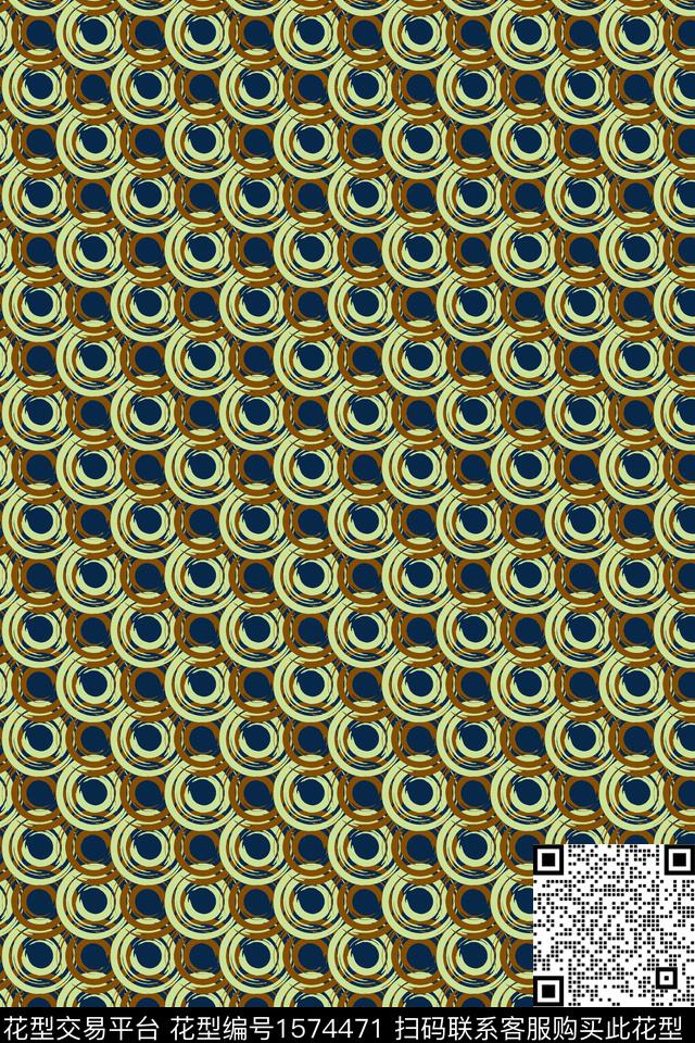 几何圆笔触数码印花华亿平台下载（图片编号: 1574471） - 瓦栏（Walan）