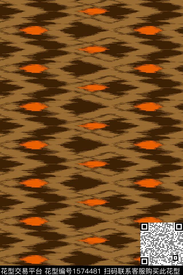 民族风抽象数码印花华亿平台下载（图片编号: 1574481） - 瓦栏（Walan）