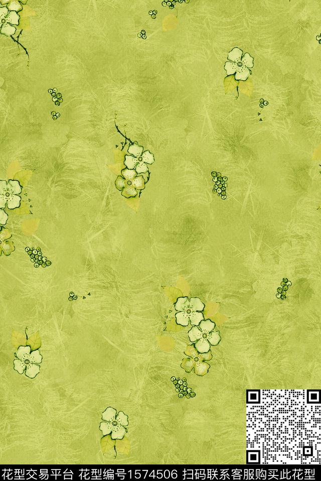底纹花棉麻风中国风数码印花华亿平台下载（图片编号: 1574506） - 瓦栏（Walan）