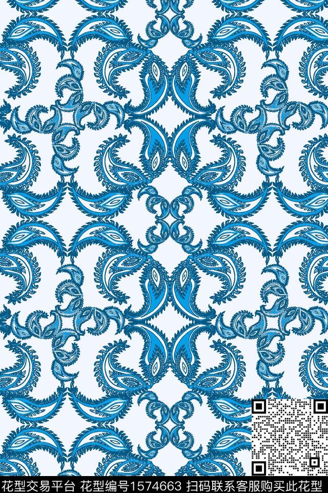 民族风佩斯利传统印花华亿平台下载（图片编号: 1574663） - 瓦栏（Walan）