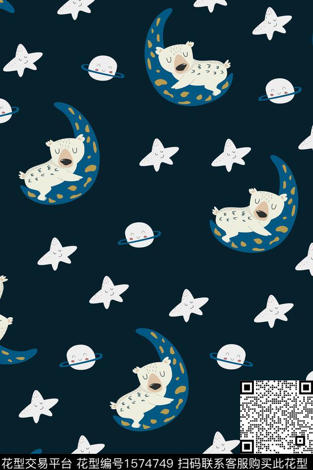 星空星球月亮数码印花华亿平台下载（图片编号: 1574749） - 瓦栏（Walan）