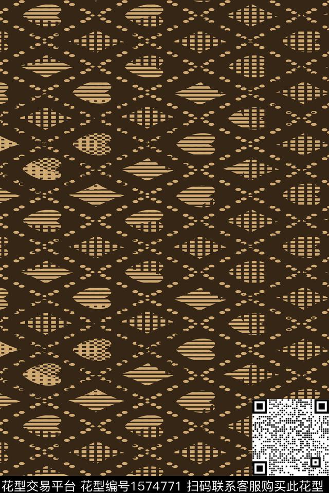 几何格子爱心传统印花华亿平台下载（图片编号: 1574771） - 瓦栏（Walan）