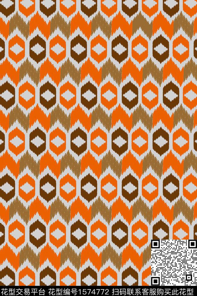 民族风几何数码印花华亿平台下载（图片编号: 1574772） - 瓦栏（Walan）