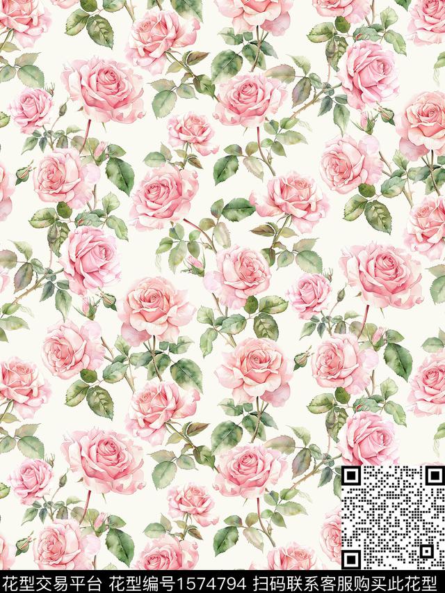 植物春夏华亿平台花卉数码印花华亿平台下载（图片编号: 1574794） - 瓦栏（Walan）