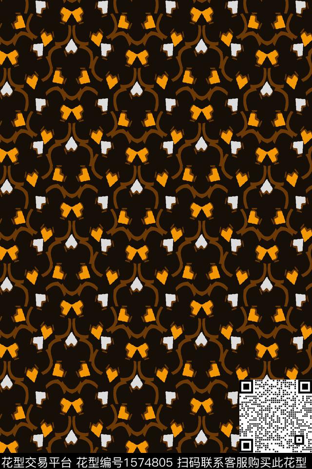 爱心几何线条传统印花华亿平台下载（图片编号: 1574805） - 瓦栏（Walan）