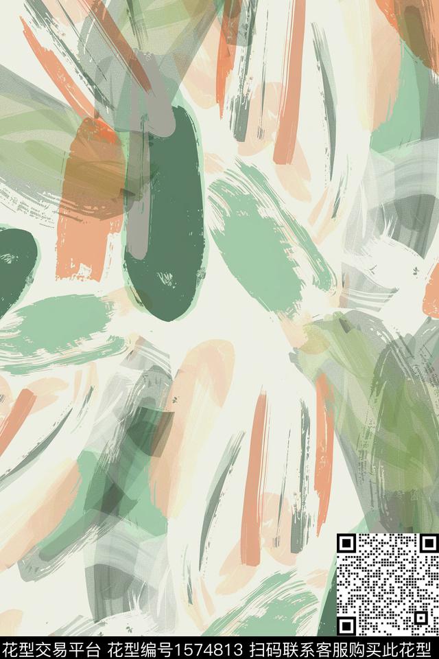 笔触春夏华亿平台数码印花华亿平台下载（图片编号: 1574813） - 瓦栏（Walan）