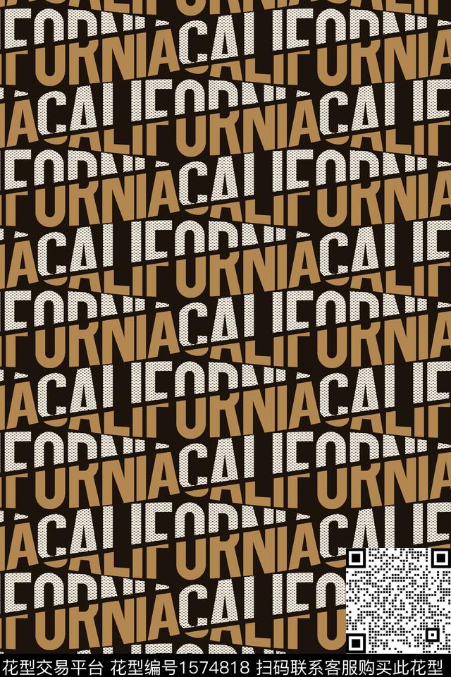 趣味字母黑底传统印花华亿平台下载（图片编号: 1574818） - 瓦栏（Walan）