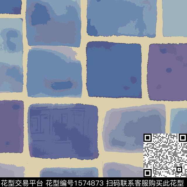 渐变几何抽象数码印花华亿平台下载（图片编号: 1574873） - 瓦栏（Walan）