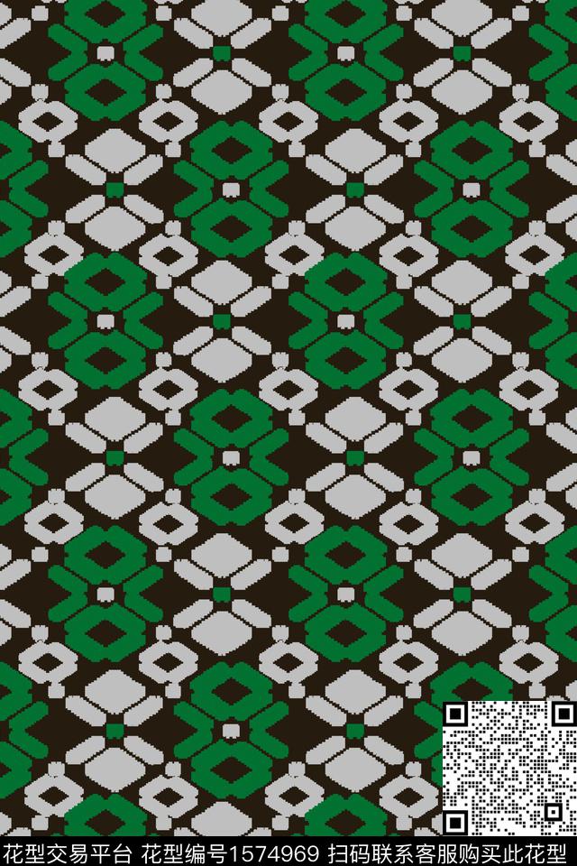 几何连续数码印花华亿平台下载（图片编号: 1574969） - 瓦栏（Walan）