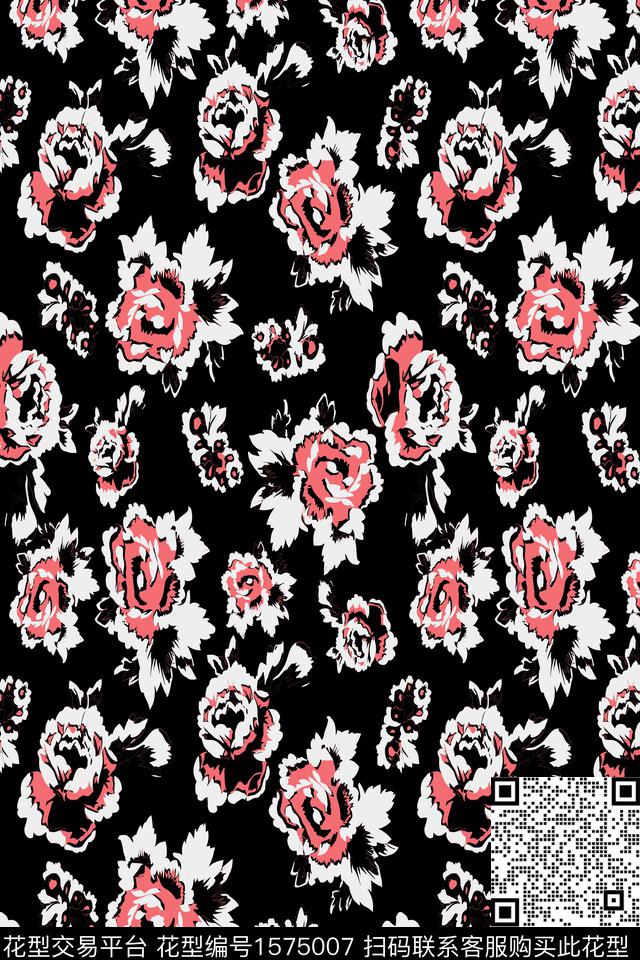 满版散花花卉小碎花数码印花华亿平台下载（图片编号: 1575007） - 瓦栏（Walan）