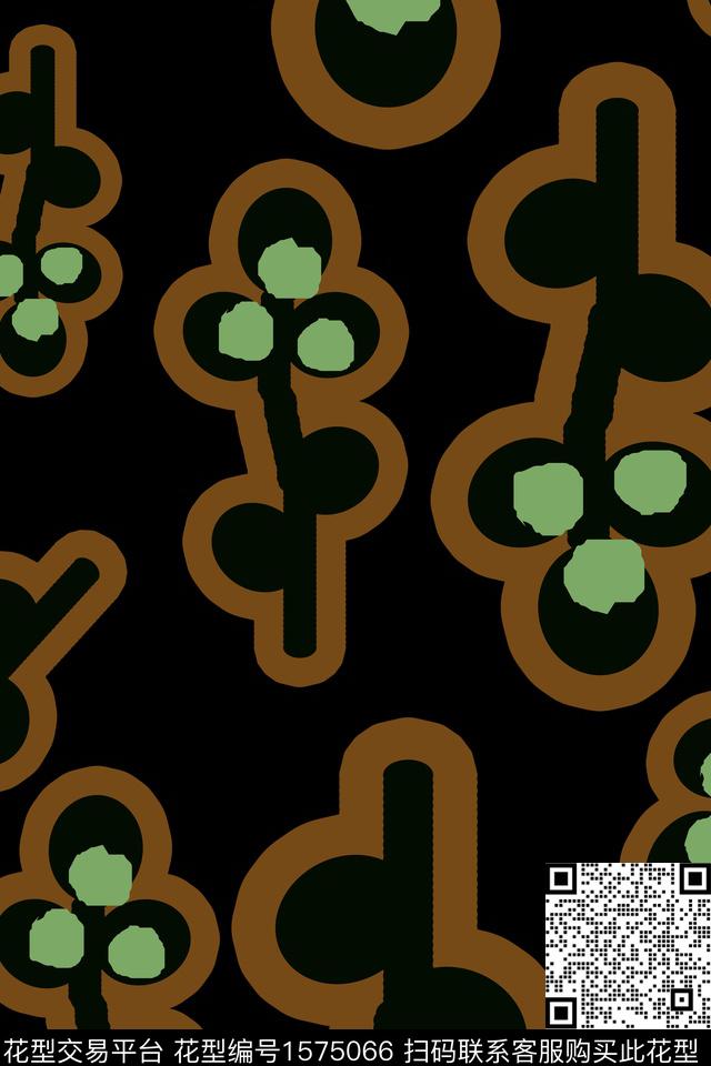 抽象花卉水彩花卉黑底花卉传统印花华亿平台下载（图片编号: 1575066） - 瓦栏（Walan）