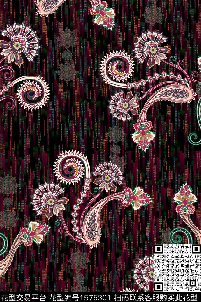 民族风底纹中老年数码印花华亿平台下载（图片编号: 1575301） - 瓦栏（Walan）