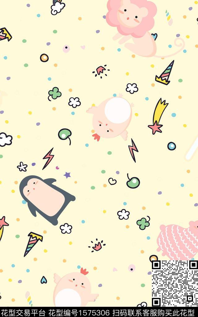 卡通动物卡通数码印花华亿平台下载（图片编号: 1575306） - 瓦栏（Walan）