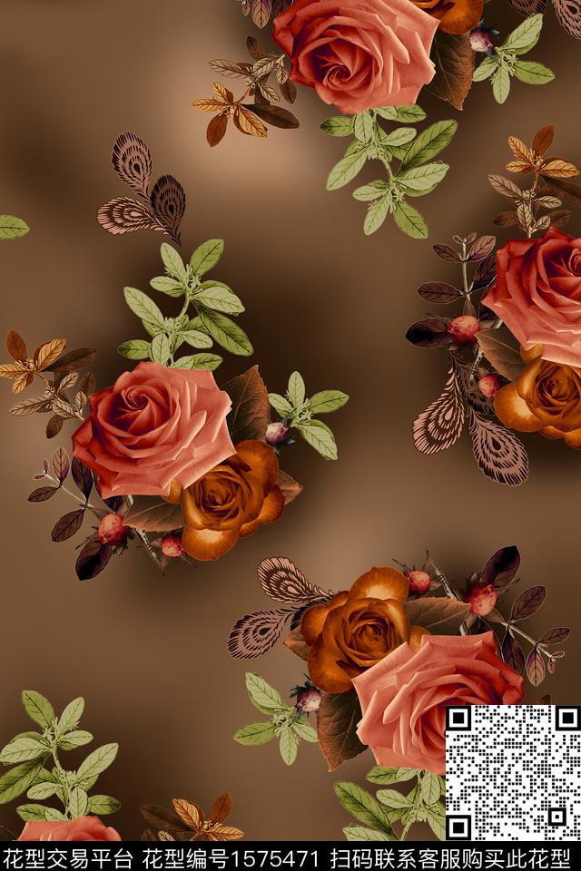 花卉中老年中东数码印花华亿平台下载（图片编号: 1575471） - 瓦栏（Walan）