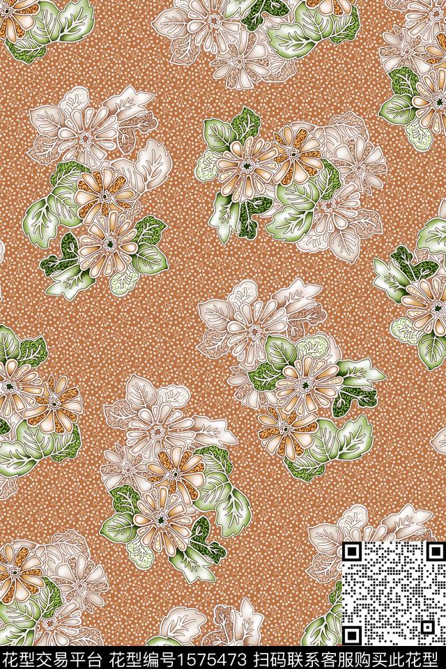 花卉底纹中老年数码印花华亿平台下载（图片编号: 1575473） - 瓦栏（Walan）