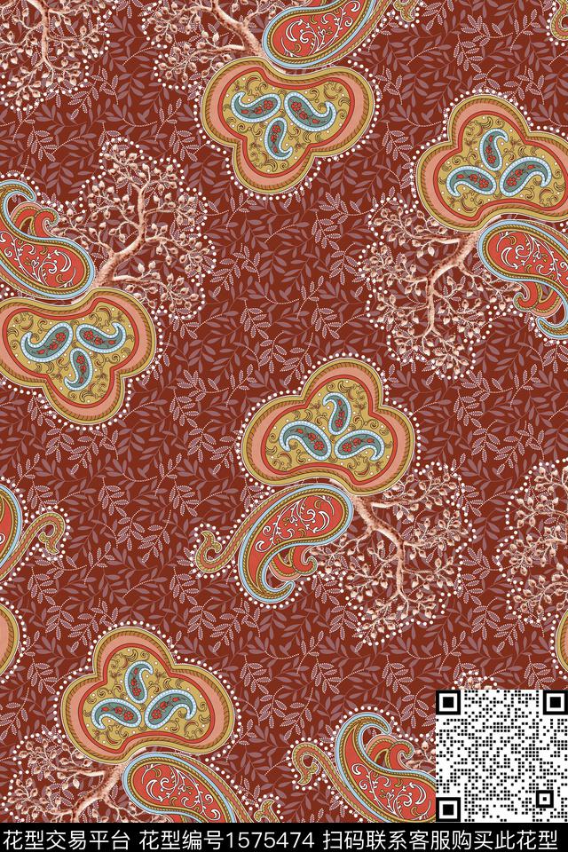 中东民族风底纹数码印花华亿平台下载（图片编号: 1575474） - 瓦栏（Walan）