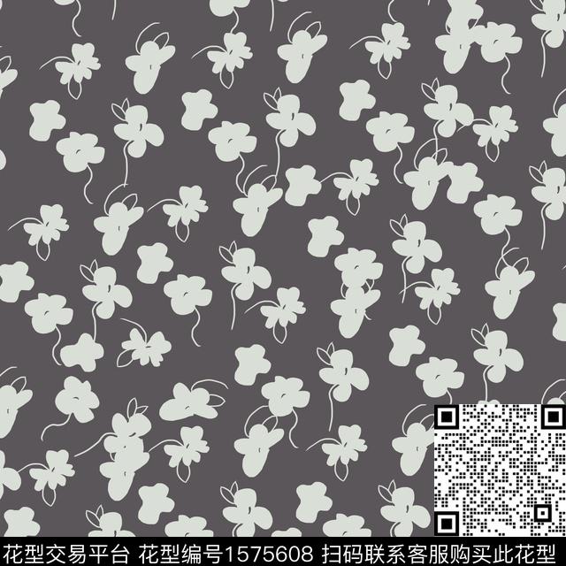 花卉小碎花线条数码印花华亿平台下载（图片编号: 1575608） - 瓦栏（Walan）