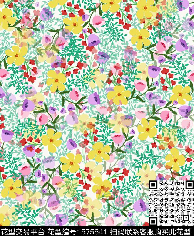 雪纺小碎花连衣裙传统印花华亿平台下载（图片编号: 1575641） - 瓦栏（Walan）