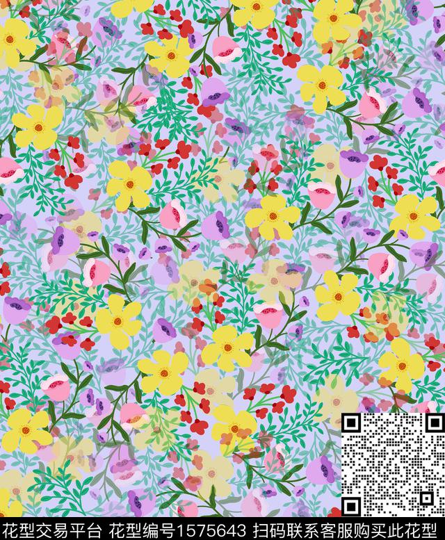 雪纺小碎花连衣裙传统印花华亿平台下载（图片编号: 1575643） - 瓦栏（Walan）