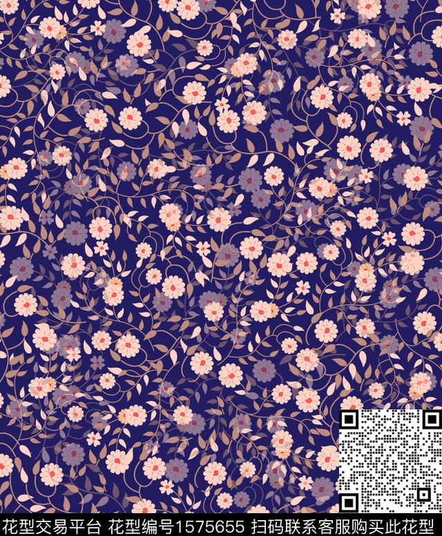 雪纺小碎花家纺传统印花华亿平台下载（图片编号: 1575655） - 瓦栏（Walan）