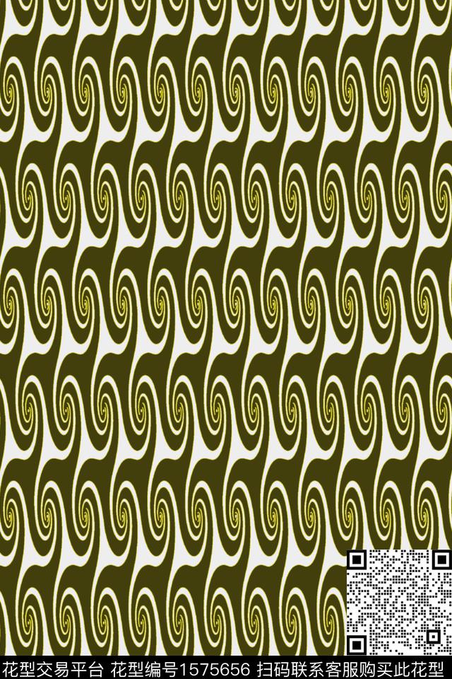 螺旋连续漩涡数码印花华亿平台下载（图片编号: 1575656） - 瓦栏（Walan）