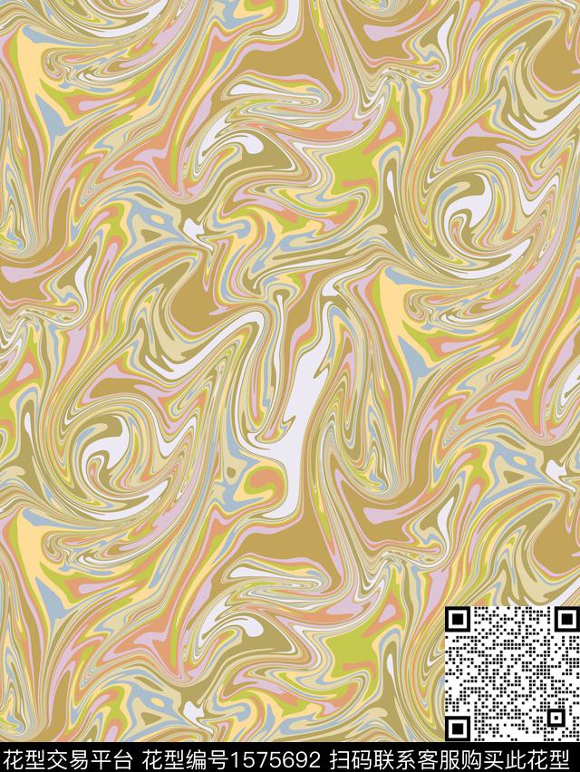 抽象涟漪数码印花华亿平台下载（图片编号: 1575692） - 瓦栏（Walan）
