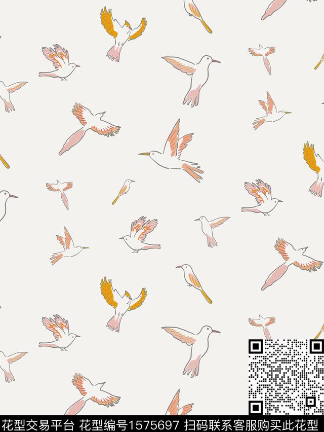 鸟动物传统印花华亿平台下载（图片编号: 1575697） - 瓦栏（Walan）