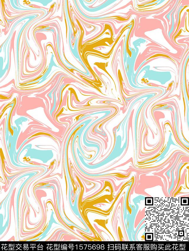 抽象涟漪数码印花华亿平台下载（图片编号: 1575698） - 瓦栏（Walan）