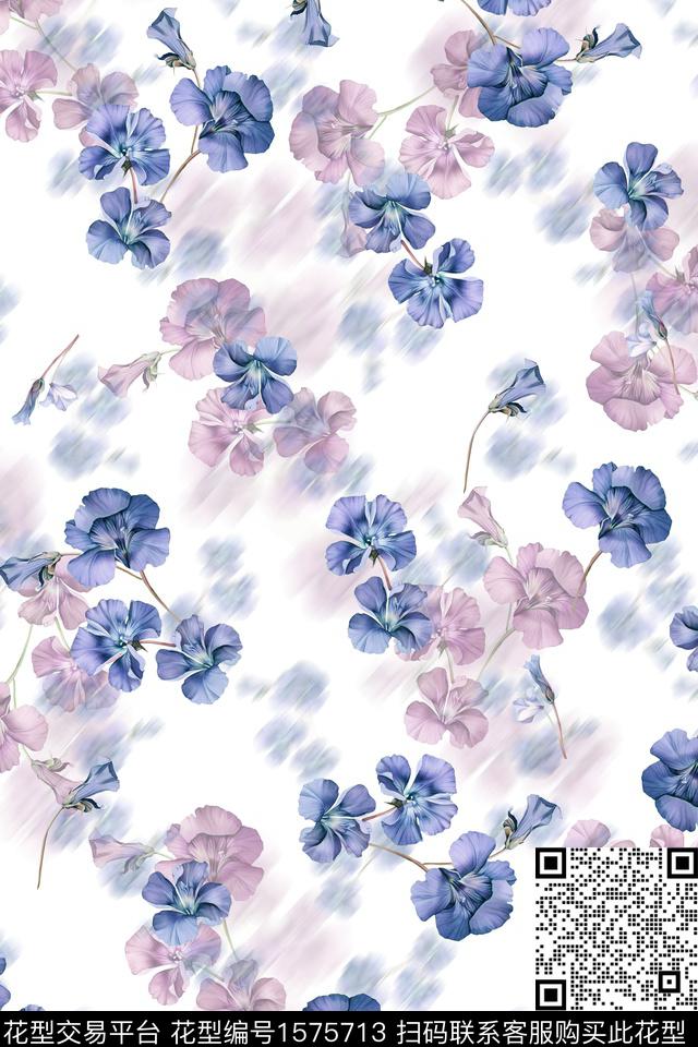 花卉水彩花卉清爽花卉数码印花华亿平台下载（图片编号: 1575713） - 瓦栏（Walan）
