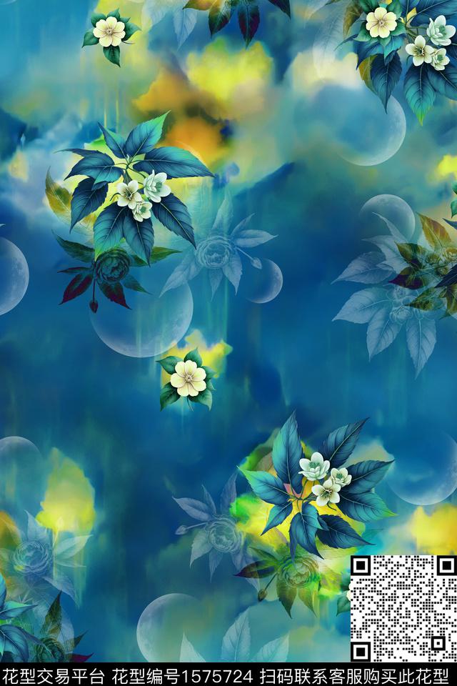 花卉中老年底纹数码印花华亿平台下载（图片编号: 1575724） - 瓦栏（Walan）