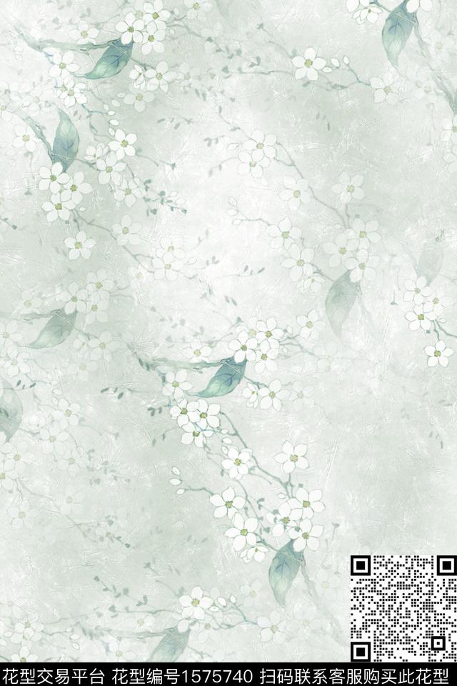 花卉水彩花卉小花数码印花华亿平台下载（图片编号: 1575740） - 瓦栏（Walan）