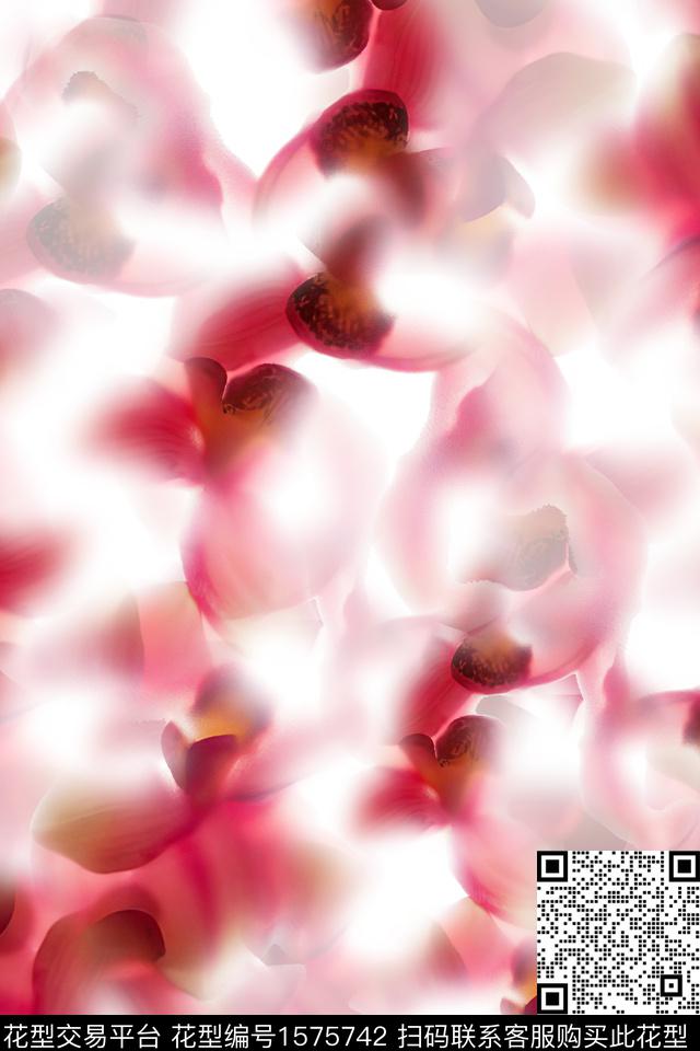 抽象花瓣渐变数码印花华亿平台下载（图片编号: 1575742） - 瓦栏（Walan）