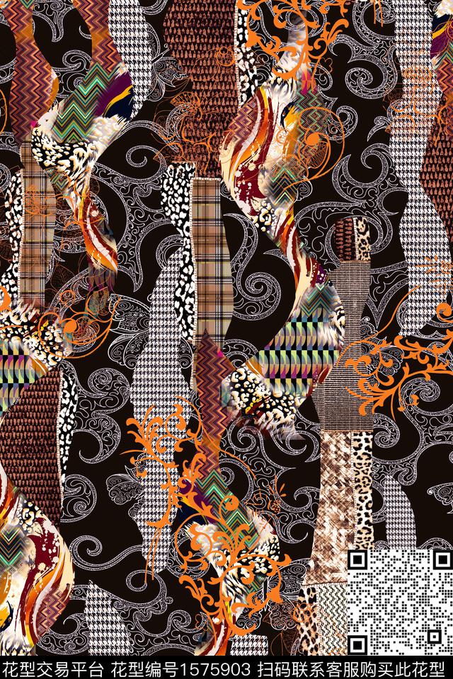 民族风底纹中老年数码印花华亿平台下载（图片编号: 1575903） - 瓦栏（Walan）