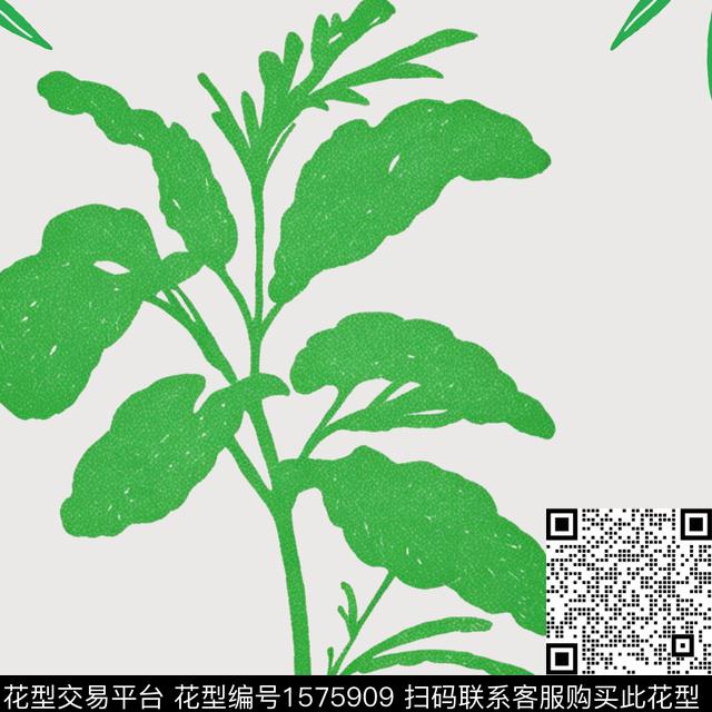 植物绿色数码印花华亿平台下载（图片编号: 1575909） - 瓦栏（Walan）