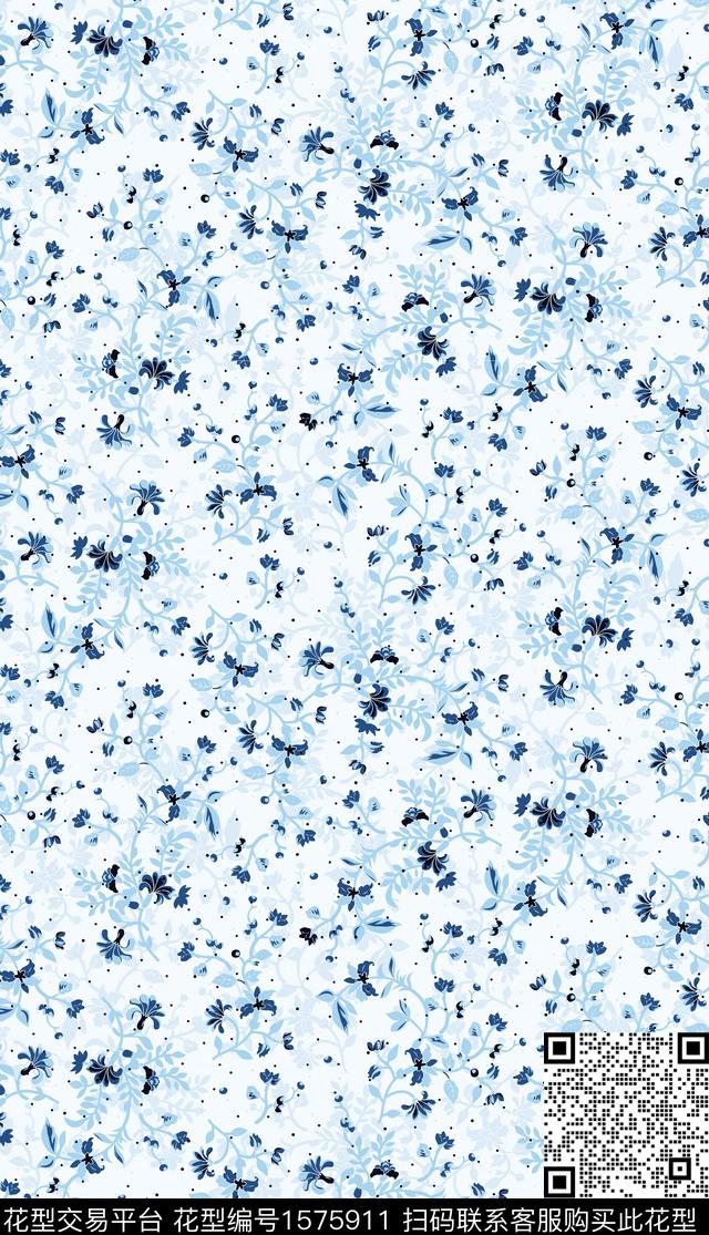 小碎花清爽花卉传统印花华亿平台下载（图片编号: 1575911） - 瓦栏（Walan）