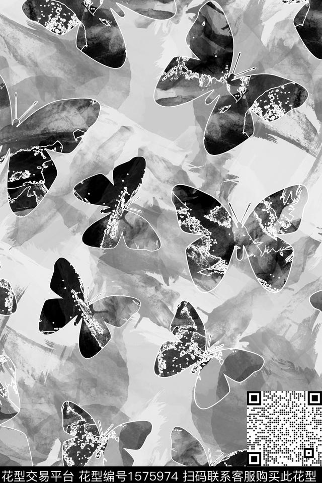 蝴蝶数码华亿平台底纹数码印花华亿平台下载（图片编号: 1575974） - 瓦栏（Walan）