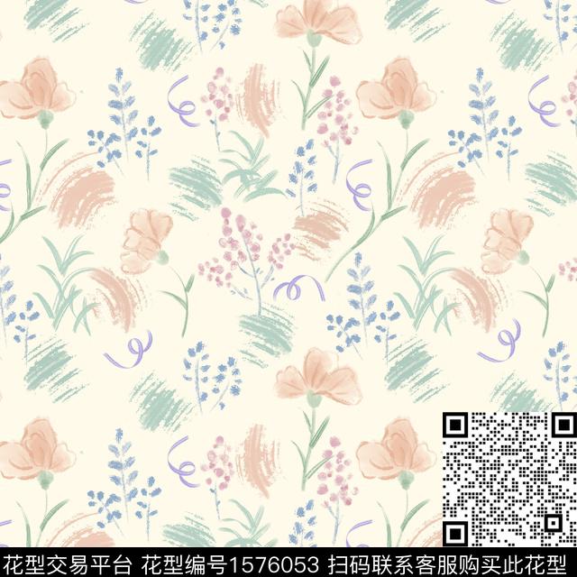 植物花卉小碎花数码印花华亿平台下载（图片编号: 1576053） - 瓦栏（Walan）