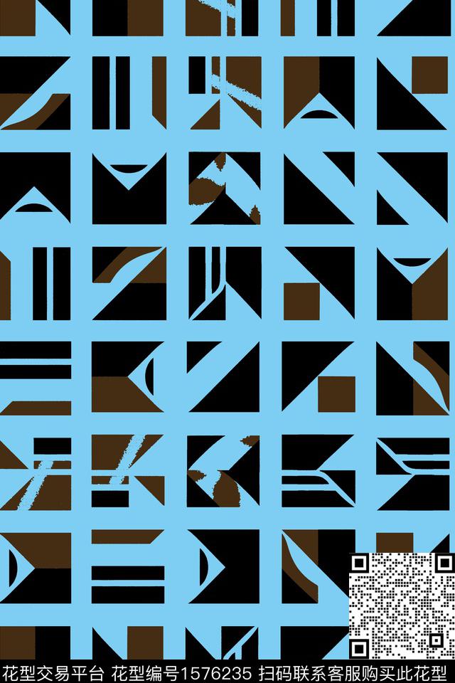 几何碎片传统印花华亿平台下载（图片编号: 1576235） - 瓦栏（Walan）