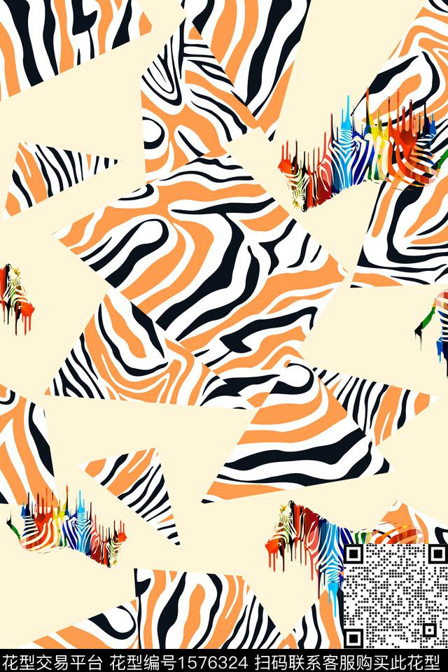 水彩几何年轻女装数码印花华亿平台下载（图片编号: 1576324） - 瓦栏（Walan）