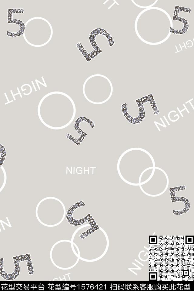 趣味字母年轻女装数码印花华亿平台下载（图片编号: 1576421） - 瓦栏（Walan）