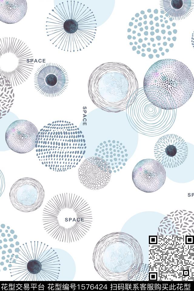 趣味休闲几何数码印花华亿平台下载（图片编号: 1576424） - 瓦栏（Walan）