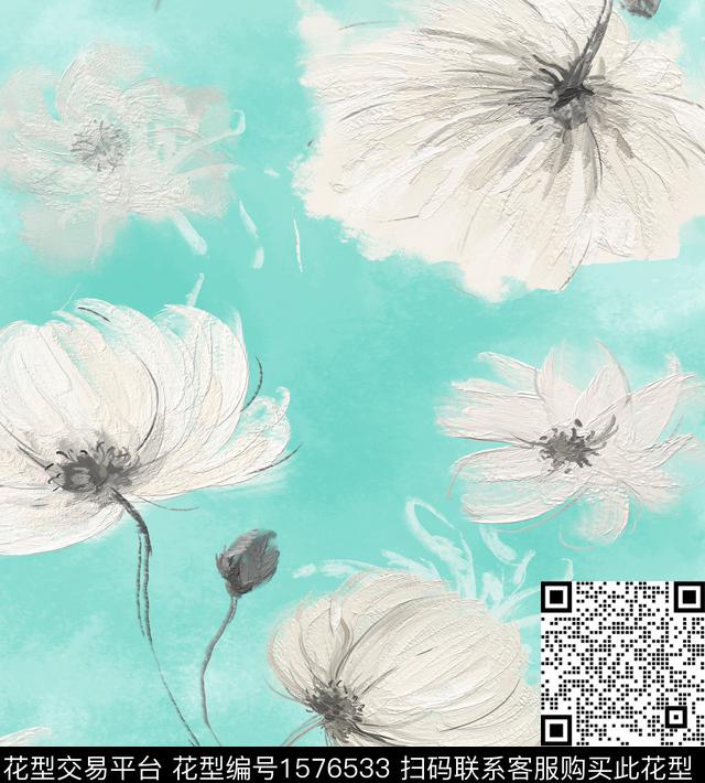 花卉油画花卉油画华亿平台数码印花华亿平台下载（图片编号: 1576533） - 瓦栏（Walan）