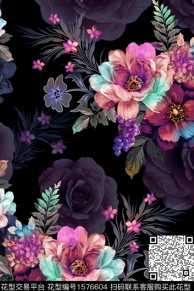 影花中东大花数码印花华亿平台下载（图片编号: 1576604） - 瓦栏（Walan）