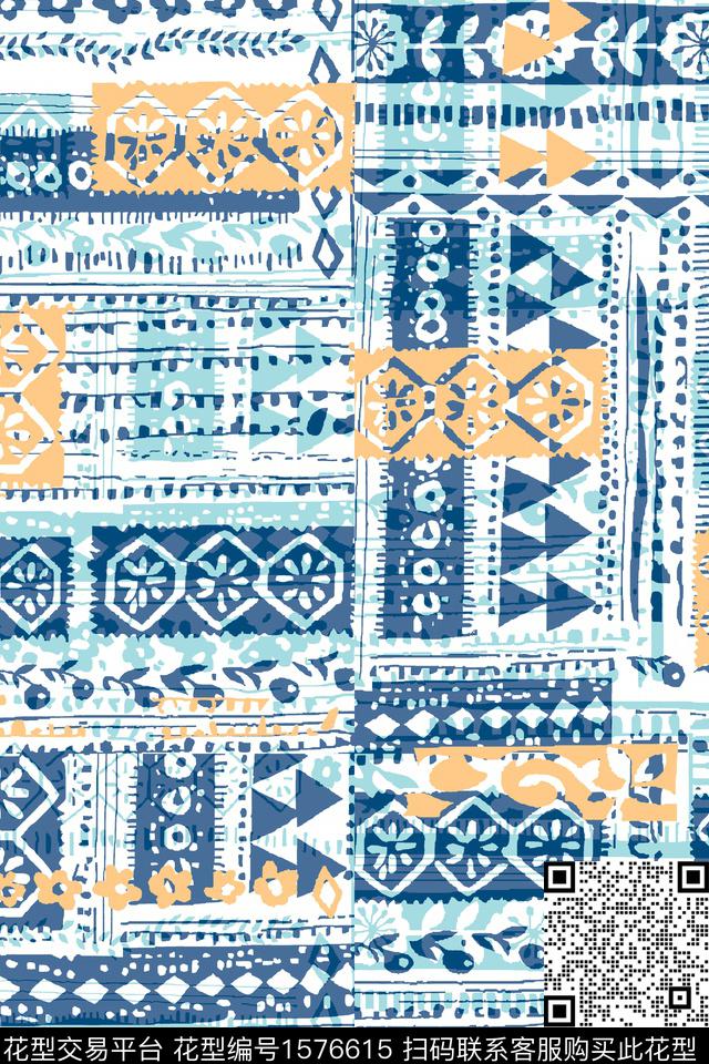 民族风民族纹样数码印花华亿平台下载（图片编号: 1576615） - 瓦栏（Walan）