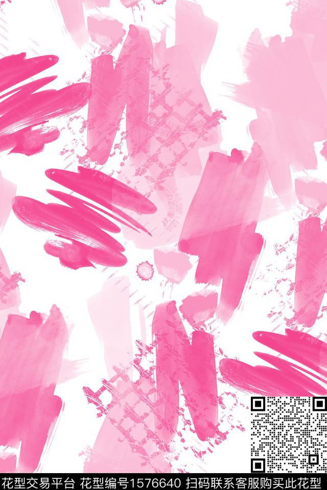 抽象涂鸦网格数码印花华亿平台下载（图片编号: 1576640） - 瓦栏（Walan）