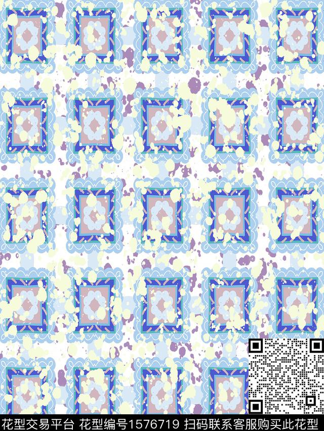 古典花纹几何波点数码印花华亿平台下载（图片编号: 1576719） - 瓦栏（Walan）